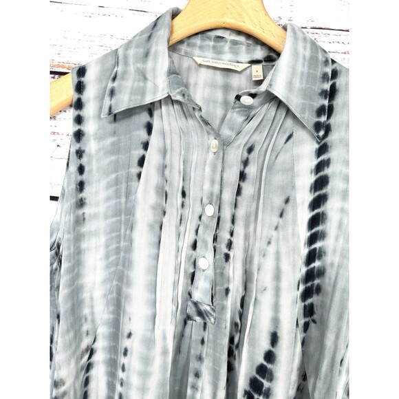 Soft Surroundings Tie Dye‎ Pocketed Collared Tank Dress Rayon Relax Fix Small - Picture 2 of 4